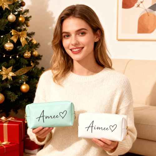 Personalized Makeup Bag with Name & Birth Flower - Custom Toiletry Bag for Women, Unique Bridesmaid Gifts, Wedding Party Favors, Best Friend Birthday Present