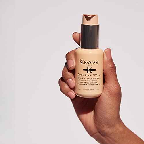 KÉRASTASE Curl Manifesto Sublime Repair Hair & Scalp Oil, Soothes & Strengthens Hair, Soothes Dry Scalp, Anti-Frizz for All Wavy, Curly, Very Curly & Coily Hair, 1.7 Fl Oz