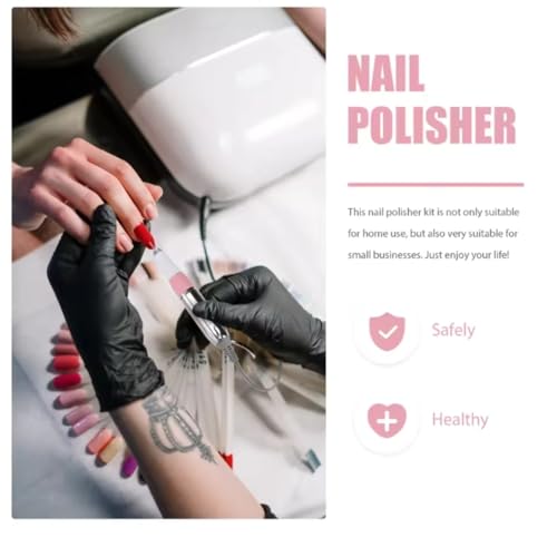 Electric Nail Drill Machine 30000rpm High Speed Nail Polishing Machine with 6 Grinding Heads 100?240V Rechargeable Lithium Battery ABS Material for Manicure Salon or Home Use (US