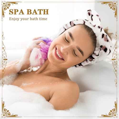 24 Pcs Spa Headband Bulk for Christmas Stocking Stuffers, Women Girls Bow Makeup Hairband Gifts Soft Flannel Headband for Washing Face Skincare Slumber Bachelorette Party Supplies Teen Party Favors