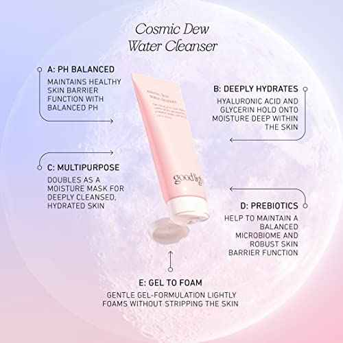 good light Cosmic Dew Water Cleanser. Celestial Gel-to-Foam Face Wash Cleanser. Made with Glycerin and Hyaluronic Acid. Hydrating, Sensitive Skin Safe Korean Skin Care. (3.38 fl oz)