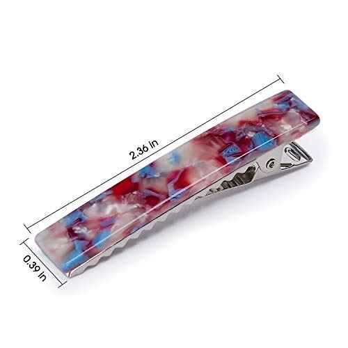 Acrylic Resin Hair Barrettes Alligator Hair Clips - 8pcs Duckbill Hair Clips Marble Pattern Hairpins Geometric Clips for Women Girls Hair Accessories Birthday Christmas Valentines Day Gifts