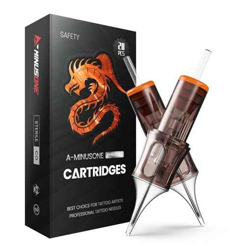 A-minusone 20 Pcs 1207RL Standard Disposable Tattoo Needle Cartridges - 20 Pack of Round Liner Needles with Membrane Safety Cartridges for Tattoo Artists