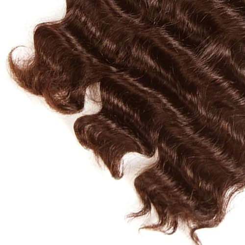 #4 Chocolate Human Hair Bundles Deep Wave Bundles 18 18 18 Inch Brown Unprocessed Brazilian Virgin Hair 3 Bundle 50 Gram Per Bundle Deals Quick Weave Hair Extensions