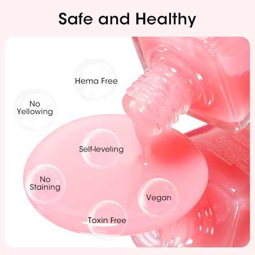 GELLEN Clear Nail Polish Base Coat Sheer Tinted Pink, Natural Color Regular Nail Polish, Calcium Formula Strengthens Nails, Enhances Natural Look, Quick Air Dry, Hema Free, Non-toxic, Anti-yellowing