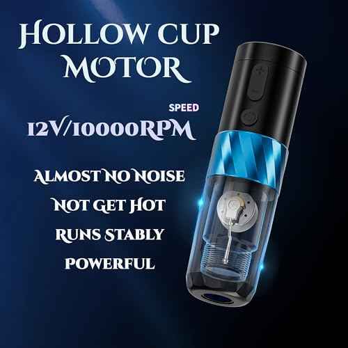 Neebol Wireless Tattoo Gun, Rotary Tattoo Machine, Lightweight LED Screen Display, Cordless Tattoo Supply for Microblading, Eyeliner, Eyebrow, Lips, for Tattoo Artists and Beginners (Red)