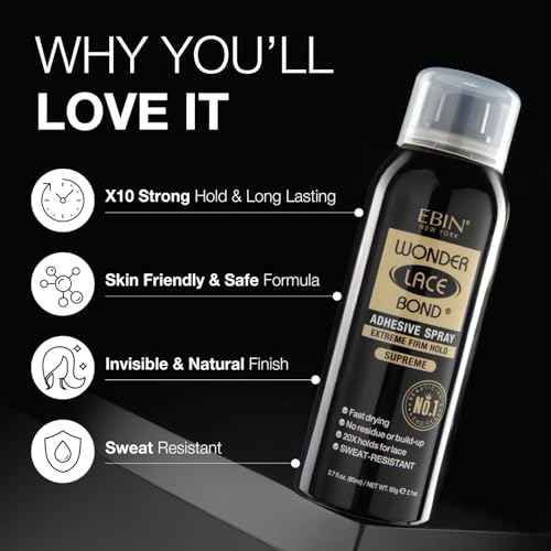 Wonder Lace Bond Adhesive Spray - Supreme (Extreme Firm Hold), 2.7 fl. oz./ 80ml | Fast Drying, No Residue, No Build up, Powerful Hold, All-Day Hold, Daily Wig Application