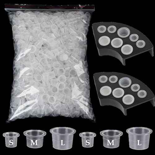 302Pcs Tattoo Ink Caps Holders Set, Urknall 300pcs Tattoo Caps and 2pcs Ink Cups Holders Mixed Size 100 Small 100 Medium 100 Large for Tattoos Ink Tattooing Suppies