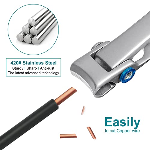 Large and Small Nail Clippers Set, Toenail Clippers for Thick Toenails, Wide Jaw Opening Heavy Duty Stainless Steel Toe Nail Clippers for Seniors, Men & Women