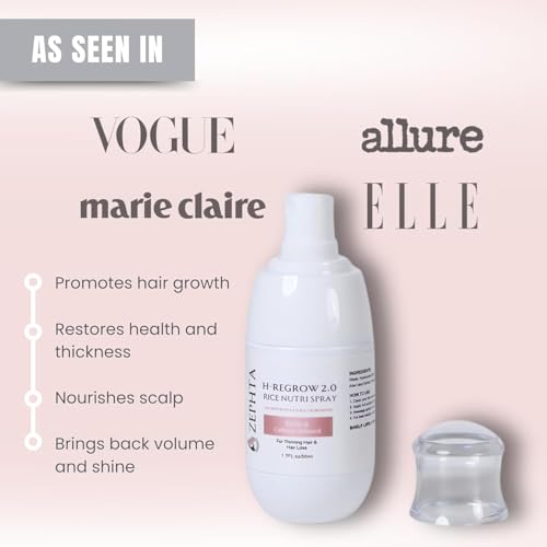 H-Regrow Hair Growth Spray ? With Rice Water, Biotin, Aloe Vera, Caffeine, and Ginger ? Hair Growth Product for Men and Women ? For Thinning Scalp