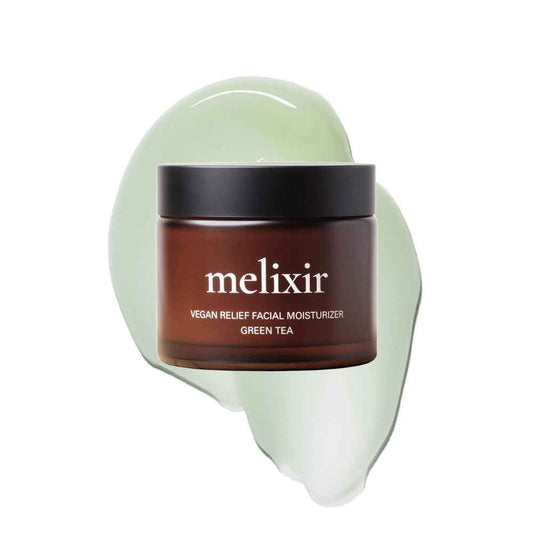 Melixir Vegan Relief Facial Moisturizer, Hydrating and Soothing Daily Cream, For Dry & Sensitive Skin, Lightweight, with Korean Green Tea and Centella Asiatica, For Men and Women (2.7 fl. oz./80ml)