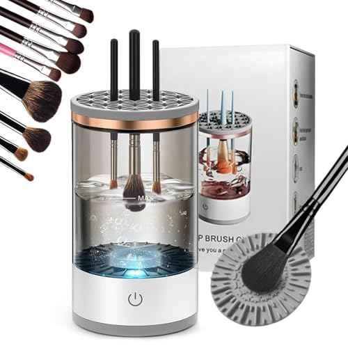 Makeup Brush Cleaner Machine, Upgraded Portable Electric Makeup Brush Cleaner Machine, Automatic Cosmetic Brush Cleaner for Quick & Efficient Cleaning, Suitable for All Brush Sizes(Midnight)