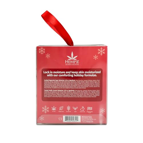 Hempz Mini Sweet Treats, Holiday Lotion Gift Set, Vanilla Caramel and Crushed Peppermint Mini Body Lotion, 2.25 oz