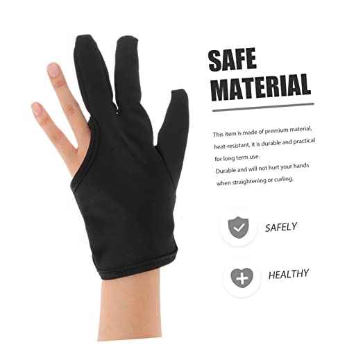 2pcs Hairdressing Gloves Protective Gloves High Temperature Heated Mittens Curling Wand 3 Finger Barber Glove Heat Protector Barber Shop Heat Protection Glove
