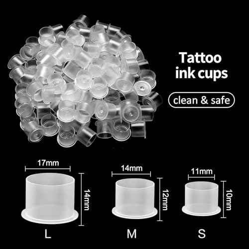 Tattoo Ink Caps Medium - Autdor 1000Pcs Tattoo Cups 14mm Disposable Tattoo Ink Cups With Base Microblading Pigment Caps for Tattoo Permanent Makeup Container Cap Tattoo Accessories Tattoo Supplies