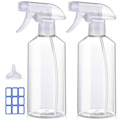 JohnBee Spray Bottles - 16.9oz/2Pack - Premium Adjustable Spray Bottles for Cleaning - No Leak And Clog Mister Spray Bottle - Spray Bottle For Hair, Plants, Pet, Vinegar, And Rubbing Alcohol Reagent