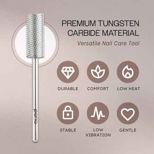 PANA Flat Top Small Barrel 3/32" Shank Size - (Silver, Fine Grit) - Fast remove Acrylic or Hard Gel Nail Drill Bit for Manicure Pedicure Salon Professional or Beginner