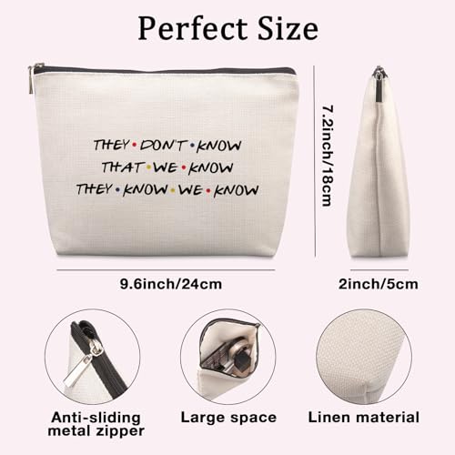 Friends TV Show Gifts Cosmetic Bag, Funny Gifts Friends TV Show Merchandise Birthday Friendship Gifts for Women Friends Fans Sister Bestie Best Friends Gifts Funny Makeup Bag