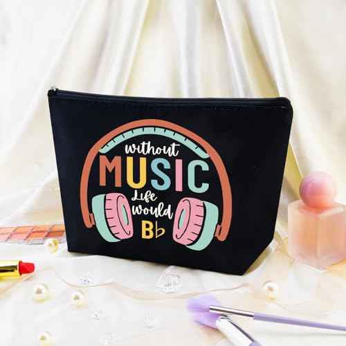 Music Gifts for Women Musical Teacher Gift for Women Music Bag Gift for Musical Lovers Student Musician Gifts for Female Friends Sister Festival Accessories Musician Makeup Bag