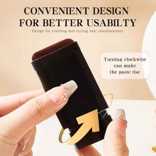 2-in-1 Hair Color Stick & Comb, Long-Lasting Waterproof Color,Sweat-Proof, Quick Root Touch-Up, Coloring Tool ? For Women & Men (2-Pack-BROWNISH BLACK)