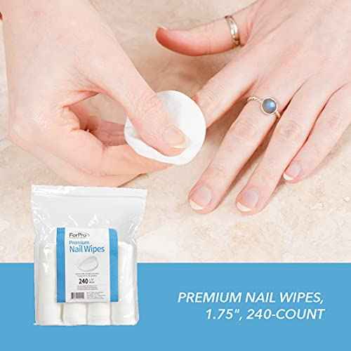 ForPro Professional Collection Premium Nail Wipes, Lint-Free Cotton Wipes for Removing Nail Polish, 1.75", 240-Count