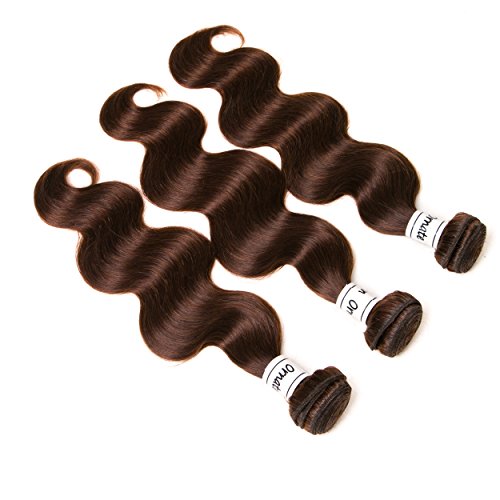 Body Wave Light Brown Bundles Human Hair Brazilian Body Wave Hair Extensions Sew In 9A Grade Virgin 100% Unprocessed Remy Human Hair Weave Extensions (Body 4#, 16 18 20inch)