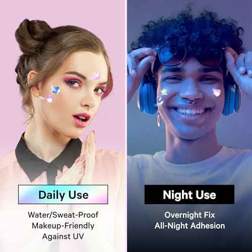 Sosky Hologram Pimple Patches for Face, Hydrocolloid Acne Patches with Salicylic Acid, Cute Star Zit Stickers,Colorful Blemish Covers,48 Count Pink Moon Flower