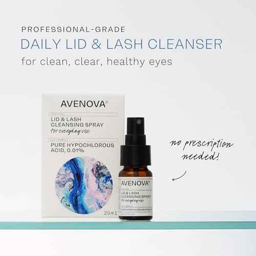 Avenova Eyelid and Eyelash Cleanser Spray - Pure Hypochlorous Acid, Gentle Everyday Lash Cleanser For Eye Irritation, 20mL (0.68oz)