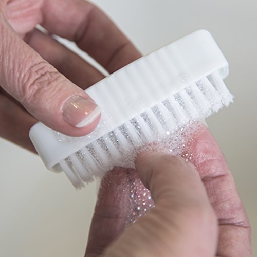 SPARTA 3623900 Plastic Hand Brush, Nail Brush With Polypropylene Bristles For Kitchens, Homes, Restaurants, 3.5 Inches, White, Dual Sided