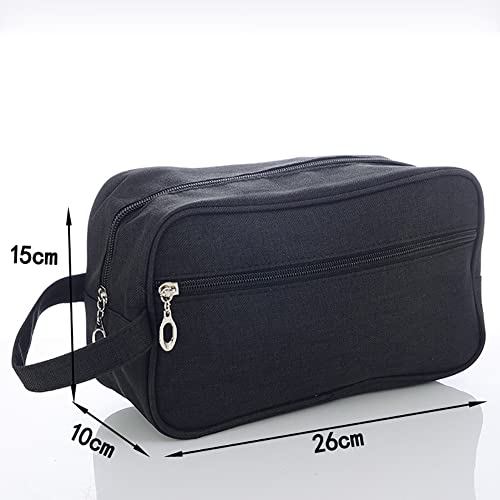 GSHLLO Men Toiletry Bag Travel Shaving Bag Makeup Storage Organizer Zipper Cosmetic Case Gym Wash Bag Shower Bathroom Bag Black