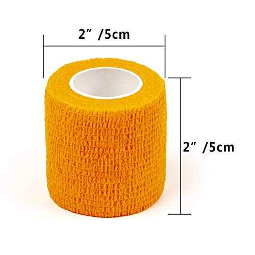 16Pcs Disposable Cohesive Tattoo Grip Cover Wrap, Self Grip Roll Elastic Bandage Handle Grip Tube