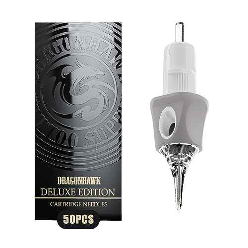 Dragonhawk Tattoo Needles Cartridges 1003RL 50 Count Glide Extra Smooth Designed for a Close Smooth Hit Round Liner