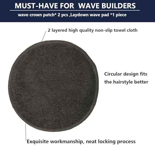Crown Patch for Waves With Laydown 360 Wave Pad,Rapid Waver's Crown Compression Patches Hair Care Set For Black Men,Used together with Wave Cap.