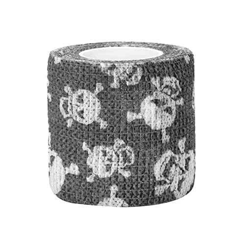 ATOMUS 5pcs 5cm * 1.8m Disposable Cohesive Self-adhesive Tattoo Grip Bandage Roll Mini Elastic Handle Grip Tube Cover Wrap (#01)