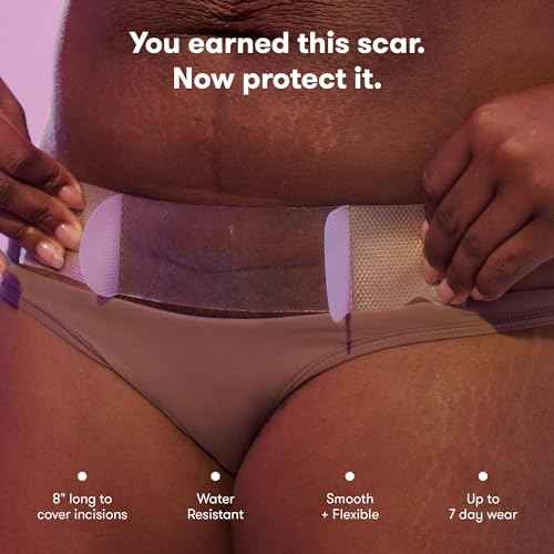 Frida Mom C-Section Silicone Strips, C-Section Recovery Must Have Scar Patches, Reusable Medical Grade Treatment for Keloid Scars, Includes Case & Pouch