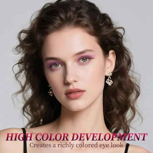 Shadow Liner 2in 1 Eyeliner Eyeshadow,Shadow Liner Duo Plum,2-in-1 Eye Makeup Eyeliner +Eyeshadow,Waterproof,Smooth,Easy to Color(Champagne+Purple)