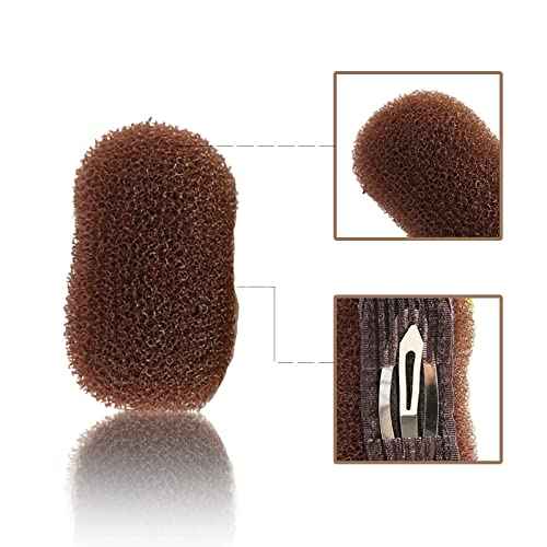 AEGYPIUS 2Pcs Charming Bump It Up Volume Inserts Hair Comb, Nylon Material, Hair Pads for Beehive Hair Style, Styling Clip Accessories for Women Lady Girl (Brown)