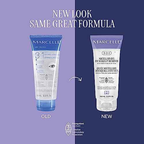 Marcelle 3-in-1 Micellar Gel Eye Makeup Remover, Hypoallergenic and Fragrance-Free, 3.3 fl oz