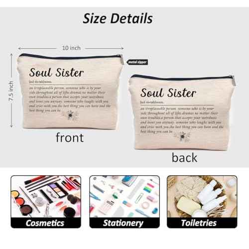 IWXYI Friend Makeup Bags,Friend Definition Makeup Bags With Zipper,Bestie Friend Makeup Bag Zipper Pouch Travel Toiletry Gifts For Women,Friend Gifts For Women,Friend Gifts