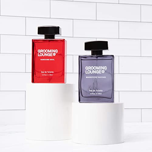 Grooming Lounge Magnificent Bastard by Grooming Lounge-Fragrance for Men-Opens with Bergamot and Grapefruit Notes-Blended with Notes of Elimin and Pink Pepper-For Intelligent and Strong Men-3.4 oz