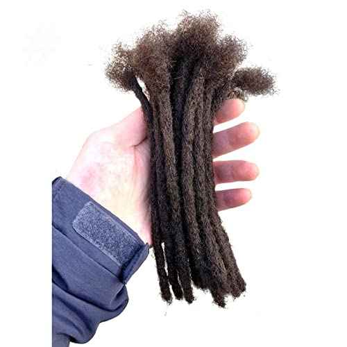 YOTCHOI Human Hair Permanent Dreadlocks Extension Handmade Locs Small Size(diameter 0.4cm) 20 Strands/pack 10inch Chocolate Brown #4