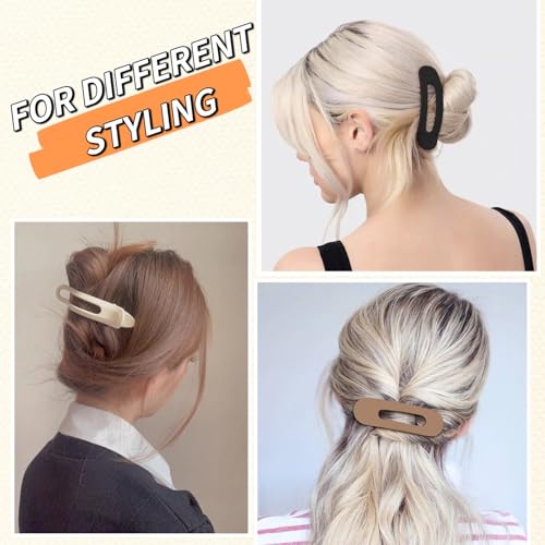 Flat Hair Clips For Women - French Concord Lay Flat Claw Clips for Thin Thick Curly Hair,Strong Hold Duck Billed Clips£¬Comfortable Curved Design Alligator Hair Clips[6-Pack 4.3 Inch]