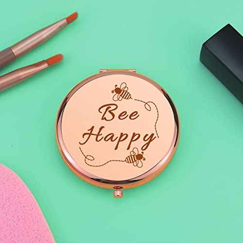 Bee Gift for Women Honey Bee Lover Gifts for Girls Inspirational Gifts Compact Makeup Mirror for Friends Bestie Sister Bee Kind Gifts Travel Makeup Mirror for Beekeeper