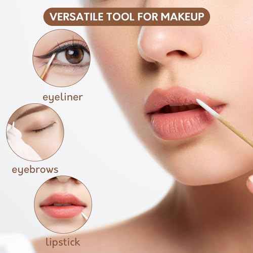 800PCS Pointed Cotton Swabs with Storage Case - 4 inch Microblading Precision Tip Cotton Swabs with Wooden Sticks - for Makeup, Tattoo Permanent Supplies