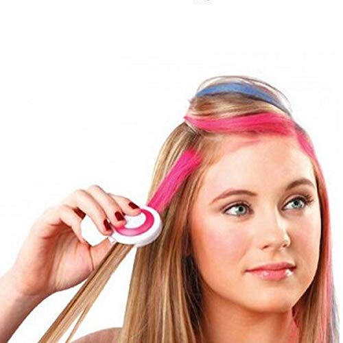 Hot Huez Temporary Hair Chalk - Set of 4 Colors: Blue, Green, Pink, Yellow