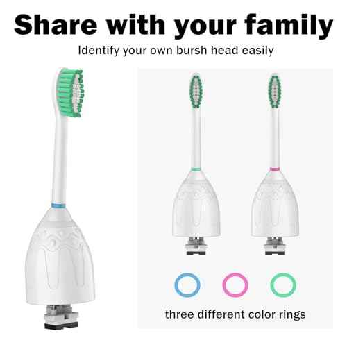 Toothbrush Heads for Philips Sonicare Replacement Brush Heads Medium Soft Dupont Bristles Electric Toothbrush Replacement Heads Fit E-Series Essence Xtreme Elite Advance and CleanCare, 6 Pack