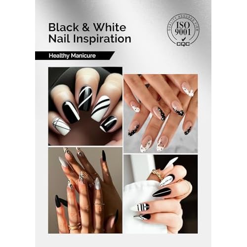MelodySusie Thick Gel Nail Polish Set- 2 Pcs 15ML Black & White Gel Polish Set Soak Off UV LED White Gel Polish Christmas Gift for Women Nail Art Manicure Salon DIY Nail Design Decoration at Home