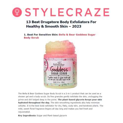 Bella & Bear Goddess Sugar Scrub - Travel Size - Vegan 3.4oz (Travel Size)