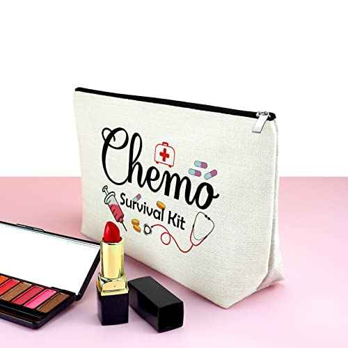 Mxrymvu Chemo Care Package for Women Makeup Bag Chemo Nurse Gifts Cosmetic Bag Chemotherapy Gift for Women Breast Cancer Nurses Gifts Zipper Pouch Cancer Nurse Thank You Gift Travel Pouch