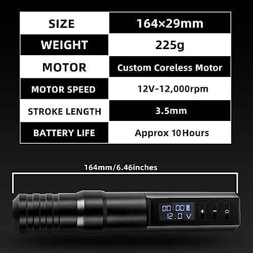 Tattoo Gun Kit - Kiss of Dragon Tattoo Kit Complete Wireless Tattoo Machine 2400mAh Power Supply 20pcs Cartridge Needles Tattoo Ink Practice Skin Bandage for Beginners